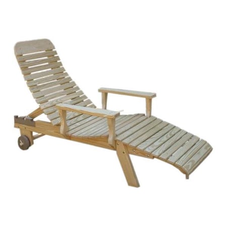 Creekvine Designs Treated Pine Chaise Lounge with Arms FCHLOCVD